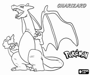 Colora Charizard, evoluzione di un Pokemon