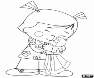 Colora Chloe che abbraccia la sua coperta