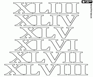 Colora Le cifre romane da 43 a 48