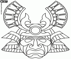 Colora Una classica maschera di samurai