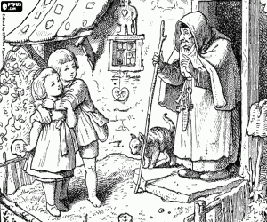 Colora Classico disegno di Hansel e Gretel