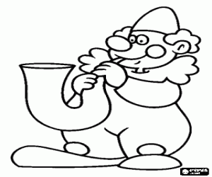 Colora Clown che suona il sassofono