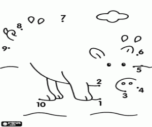 Colora Collegare i punti per disegnare un maiale