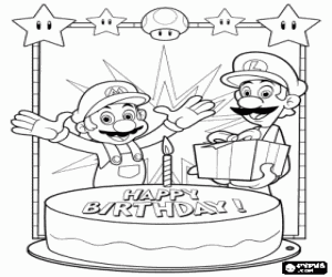 Colora Compleanno con Mario e Luigi