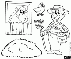 Colora Il contadino della fattoria