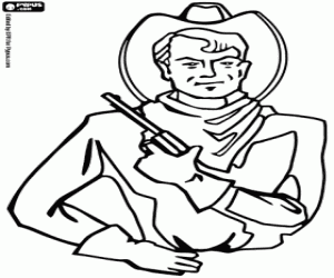Colora Un cowboy con la pistola in mano