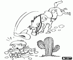 Colora Il cowboy è caduto da cavallo