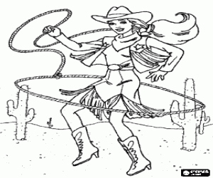 Colora Una cowgirl nel deserto