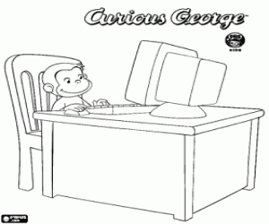 Colora Il curioso George e il computer