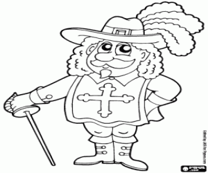 Colora D'Artagnan, il più famoso moschettiere
