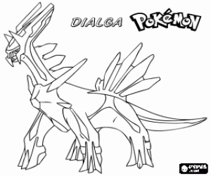 Colora Dialga, un drago Pokemon