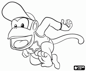 Colora Diddy Kong, uno scimpanzé