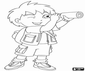 Colora Diego con il cannocchiale