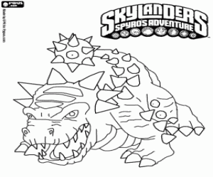 Colora Il dinosauro Skylander Bash