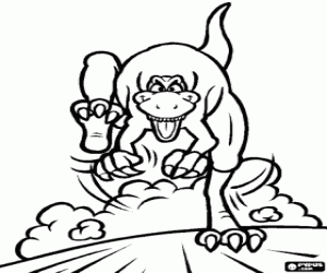 Colora Dinosauro T-Rex, visto dalla parte anteriore