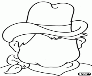 Colora Disegnare un volto per il cowboy