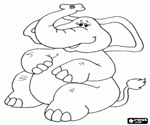 Colora Elefante seduto sul pavimento