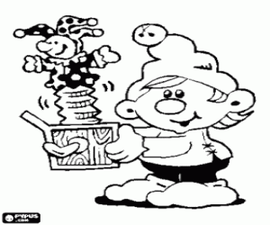 Colora Elfo di Natale e una scatola a sorpresa