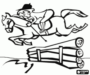 Colora Un esercizio di salto per l'equitazione