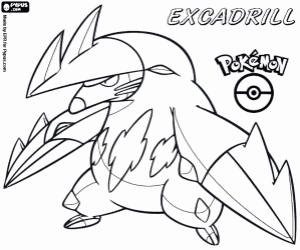 Colora Excadrill, un sotterraneo pokemon