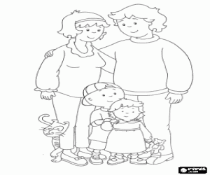 Colora La famiglia di Caillou