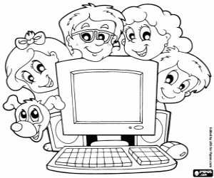 Colora Famiglia e computer