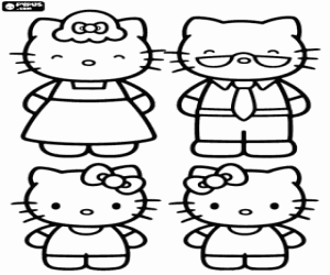 Colora La famiglia di Hello Kitty