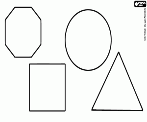 Colora Quattro figure geometriche 2D