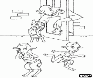 Colora La gamba del lupo con farina