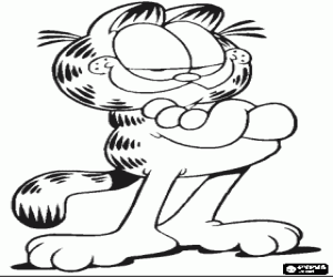 Colora Garfield con braccia incrociate