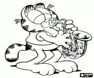 Colora Garfield il gatto a suonare la tromba