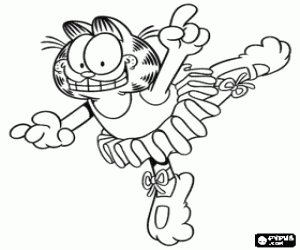 Colora Garfield vestito come una ballerina