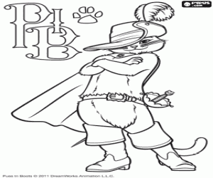 Colora Gatto con gli stivali con una spada