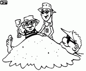 Colora Un gioco con la sabbia della spiaggia