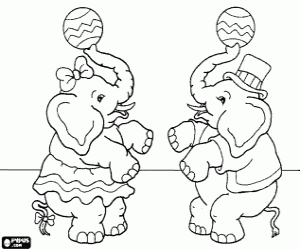 Colora Giocoleria ed elefanti