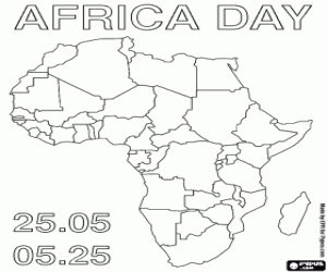 Colora Giornata dell';Africa, 25 maggio