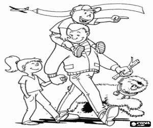 Colora Giorno del padre nel parco