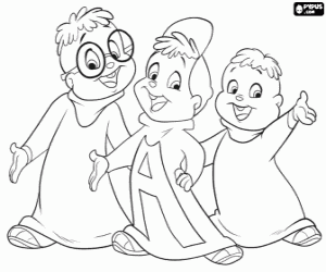 Colora Gli scoiattoli Alvin e i Chipmunks