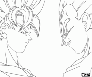 Colora Goku e Vegeta, faccia a faccia
