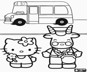 Colora Hello Kitty e bus