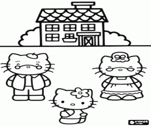 Colora Hello Kitty e i suoi nonni