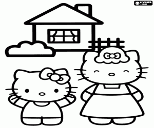 Colora Hello Kitty con sua madre