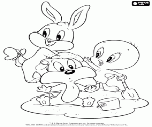 Colora I Baby Looney Tunes in spiaggia