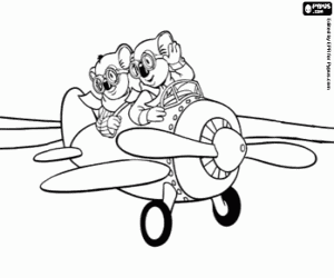 Colora I fratelli koala presso l'aereo