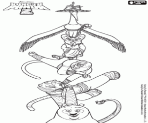 Colora I sette maestri di Kung Fu