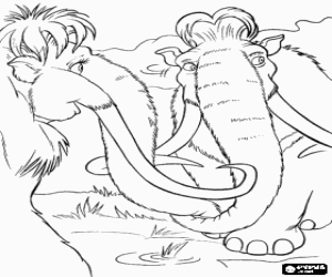 Colora I mammut Manny ed Ellie