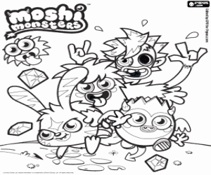 Colora I Moshi Monsters in azione
