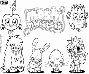 Colora I sei Moshi Monsters