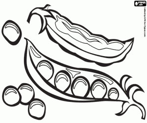 Colora I piselli e i baccelli di pisello