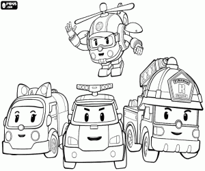 Colora I protagonisti di Robocar Poli